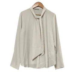 美品 theory luxe セオリーリュクス HEAVY PEARL ロングスリーブ ボウタイブラウス サイズ40 ライトベージュ レディース 古着 中古 USEDのサムネイル