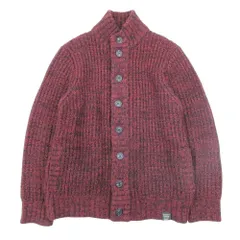 美品 AZUL by moussy アズールバイマウジー メランジニットジャケット カーディガン セーター ブルゾン アウター S ワインレッド メンズ 古着 中古 USEDのサムネイル