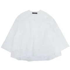 美品 FLORENT フローレント ブラウス キーネック プルオーバー シャツ フリンジ オーバーサイズ 長袖 白 ホワイト レディース 古着 中古 USEDのサムネイル