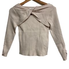 美品 Her lip to  ハーリップトゥ Twist Cut-Out Rib Knit Top ツイスト リブニット セーター 1231202037 サイズＭ ベージュ レディース 古着 中古 USED