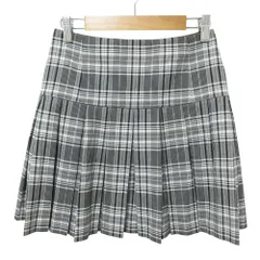 美品 alice + olivia アリスアンドオリビア チェック柄 プリーツミニスカート 0 グレー ブラック レディース 古着 中古 USEDのサムネイル