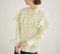 定価35200円 ANAYI アナイ コンパクトコットンラッフルブラウス 美品 シャツのサムネイル