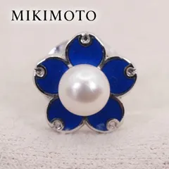 ミキモト シルバー パール ピンブローチ フラワー 桜 ブルー /26-1509のサムネイル