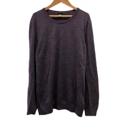 美品 HUGO BOSS ボスヒューゴボス 長袖 ハイゲージ メランジニットセーター XL パープル メンズ 古着 中古 USEDのサムネイル