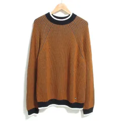 良品 EMPORIO ARMANI エンポリオアルマーニ ウール ラグランスリーブ ニット セーター XLサイズ ブラウン メンズ 古着 中古 USEDのサムネイル