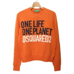 良品 DSQUARED2 ディースクエアード クルーネック ロゴ ウールニットセーター XS オレンジ レディース 古着 中古 USEDのサムネイル