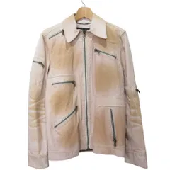 良品 DOLCE&GABBANA ドルチェ&ガッバーナ 8Zip グラデーション レザージャケット シングルライダース 44 ピンクベージュ系 メンズ 古着 中古 USEDのサムネイル