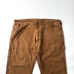 KEY キー ペインターパンツ W38 L32 シングルニーパンツ ダックパンツ ワークパンツ ダック地 厚手 コットン 布タグ クリーニング済み アメカジ ストリート カジュアル アウトドア メンズ ブラウン ダークブラウン 茶 古着のサムネイル