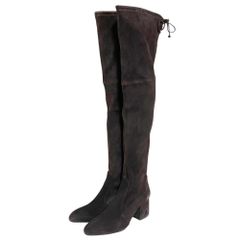 新品同様 STUART WEITZMAN スチュアートワイツマン スエードレザー ニーハイブーツ ロングブーツ サイズ37 23.5cm相当 ブラウン レディース 古着 中古 USED
