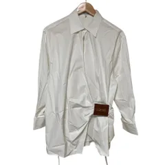 良品 Loewe ロエベ Draped Shirt レザーパッチ ラップシャツ S540Y05XBL サイズ36 ホワイト レディース 古着 中古 USEDのサムネイル