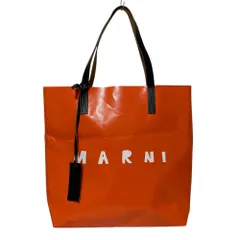 良品 MARNI マルニ PVC バイカラー ロゴプリント トートバッグ SHMPQ10A06 オレンジ レッド レディース 古着 中古 USEDのサムネイル