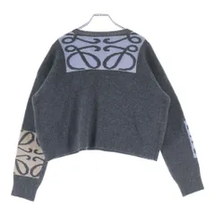 LOEWE (ロエベ) Anagram Jacquard Wool Knit Sweater アナグラム ジャガード クルーネックウールニットセーター グレー レディース S359Y14KCYのサムネイル