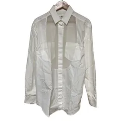 美品 Maison Margiela4 メゾンマルジェラ4 シルク切替 ロングスリーブ ブラウス S51DL0192 サイズ38 ホワイト レディース 古着 中古 USEDのサムネイル