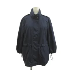 バナナリパブリック BANANA REPUBLIC ジャケット ジャンパー ブルゾン 上着 M 紺 ネイビー スタンドカラー 七分袖 フリル飾り /MD ■GY58のサムネイル