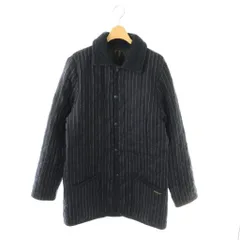 ラベンハム LAVENHAM キルティングジャケット ウール ストライプ柄 40 ネイビー オフホワイト WA-AW05 /DO ■GY03のサムネイル