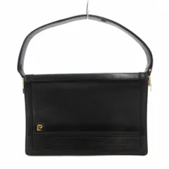 ピエールカルダン Pierre Cardin ワンハンドバッグ レザー 黒 ブラック ロゴ 横ライン フラップ開閉 /TQ ■GY99のサムネイル