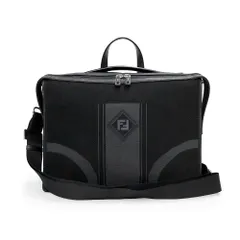 フェンディ 7VA400 FFロゴ ナイロン レザー メッシュ NERO ネロ FUMO フモ 2way ブラック ショルダー ハンドバッグ 斜め掛け ビジネス ブリーフケース シルバー金具 FENDI（中古）のサムネイル
