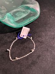 美品 PT850 プラチナ ブレスレット 約1.2g ミラーボール 5石 18cm 