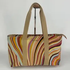 Paul Smith/ポールスミス、マルチカラー、ストライプ柄トートバッグ、スワール柄　、　A496のサムネイル