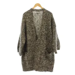 ダイアンフォンファステンバーグ DIANE von FURSTENBERG カーディガン ウール M 黒 ベージュ ミックス柄 ノーカラー 長袖 /JPのサムネイル