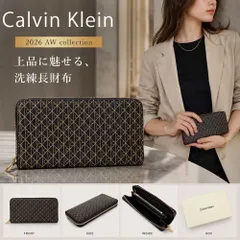 新品 Calvin Klein カルバンクライン 長財布 レディース メンズ ユニセックス ラウンドファスナー モノグラム RFID ブラック LV04F1155G 2XAのサムネイル