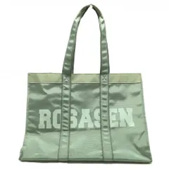 【美品】ロサーセン ビッグトートバッグ ブルーグレー系×ライトグレー ロゴプリント 内外ポケット ゴルフ Rosasenのサムネイル