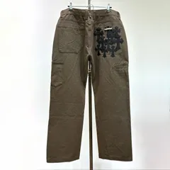 【未使用品】CHROME HEARTS クロムハーツ カーペンターパンツ ワークパンツ クロスパッチ セメタリークロス ブラウン コットン 34インチのサムネイル
