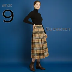 【美品】Burberrysバーバリーズ 三陽商会 日本製 90s ノバチェック柄 ウール プボックスリーツ ロングスカート 9(M) ベージュ オールドバーバリー【古着】【中古】【送料無料】のサムネイル