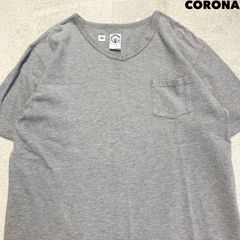 THE CORONA UTILITY ショートスリーブTシャツ 半袖カットソー ポケットT 鹿の子 Vネック サイズ40 グレー コロナユーティリティー