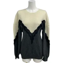 stellamccartney(ステラマッカートニー) 長袖セーター サイズ42 XL レディース - アイボリー×黒×ダークグレー レースのサムネイル