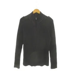 カルバンクラインジーンズ Calvin Klein Jeans カーディガン ニットジャケット トタンリブ L 黒 ブラック 紫 パープル 長袖 スタンドカラー エポレット /AH18 ■GY99のサムネイル
