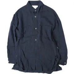 AILE par EDIFICE エル パー エディフィス 日本製 ウッドボタン リネンシャツ 16050300801910 38 NAVY 長袖 トップス g9826のサムネイル