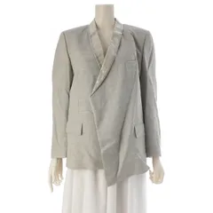 コムデギャルソン  AD1991 91AW ウール CHIC PUNK シック パンク PVC襟 変形 アシンメトリー テーラードジャケット アウター GJ-05012S グレー S【中古】のサムネイル