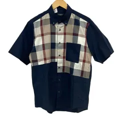 ブラックレーベルクレストブリッジ 半袖シャツ サイズM メンズ美品  - ダークネイビー×ベージュ×マルチ チェック柄のサムネイル