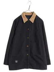 90s ローレン ラルフローレン カバーオール ジャケット レディース L オールド ポロ ジャンパー コットン ハーフコート 襟 コーデュロイ 黒のサムネイル