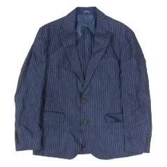 POLO RALPH LAUREN ポロ・ラルフローレン リネン ピンストライプ アンコン ジャケット ネイビー系 38【中古】のサムネイル