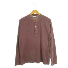 トゥモローランド TOMORROWLAND Tシャツ ヘンリーネック 長袖 カシミヤ混 S 赤紫 ボルドー /AH39 ■GY99のサムネイル