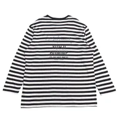 Yohji Yamamoto POUR HOMME ヨウジヤマモトプールオム 長袖Ｔシャツ サイズ3 ボーダー オーバーサイズ スタッフTシャツ ロンT バックプリント イタリア製 ブランド古着【中古】20260807/PU0119のサムネイル