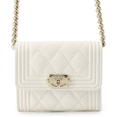 ◇ギャラ付き/極美品◇CHANEL ココボタン 三つ折り財布 キャビアスキン
