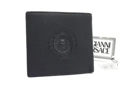 GIANNI VERSACE ジャンニ ヴェルサーチェ 二つ折り財布 サンバースト ブラック系 レザー メンズ 超美品のサムネイル