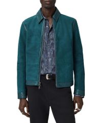 ジョンバルベイトス メンズ アウター ジャケット・ブルゾン スエード John Varvatos Jaxon Waxed Suede Jacket Peacock Blue ブルー