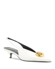プロエンザショラー レディース シューズ パンプス レザー Proenza Schouler Womens Dome Slash Slingback Leather Pumps Ivory アイボリーのサムネイル