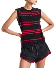 シンシアローレイ レディース トップス タンクトップ ニット Cynthia Rowley Ziggy Knitank Black ブラックのサムネイル