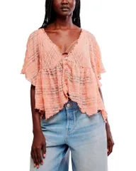 フリーピープル レディース トップス シャツ レース Free People In Your Dreams Lace Top Coral Kiss コーラルのサムネイル