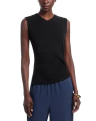セオリー レディース トップス タンクトップ コットン Theory Cotton Modal Tank Black ブラックのサムネイル