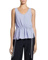 セオリー レディース トップス タンクトップ Theory Striped Washed Tieasy Tank Top Lavender Mutli ラベンダーのサムネイル