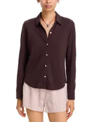 ベラダール レディース トップス シャツ ニット Bella Dahl Button Front Knitop Dark Chestnutのサムネイル