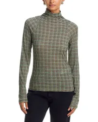 ラグアンドボーン レディース トップス シャツ タートルネック rag bone Shaw Paneled Long Sleeve Turtleneck Top Green Plaid グリーンのサムネイル