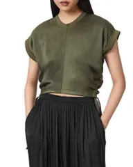 オールセインツ レディース トップス Tシャツ サテン ALLSAINTS Mira Satin Tee Wild Green グリーンのサムネイル