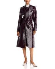 クレージュ レディース アウター コート レザー フェイクレザー Courreges Vinyl Faux Leather Trench Coat Burnt Red レッドのサムネイル